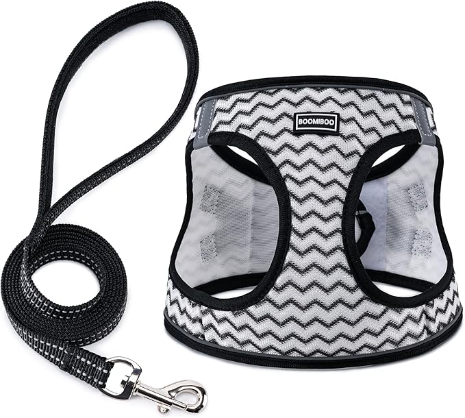 BOOMIBOO Dog Harness with Leash Set, No Pull Adjustable Reflective Step-in by BOOMIBOO