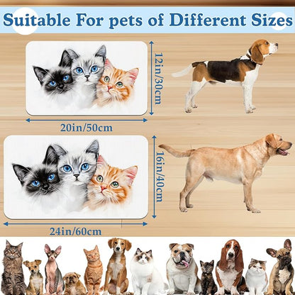 Cute Cats Pet Food Mat for Cats and Dogs–Christmas Stocking Absorbent Quick Dry - Image 2