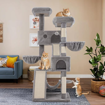 WEEWAY Cat Tree Tower for Indoor Cats, Stand House Condo Cave, Sisal Scratching by WEEWAY