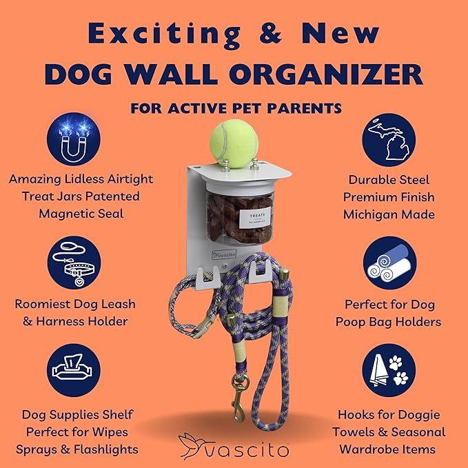 Dog Treat Holder For Wall Storage For Pets, Premium Pet Wall Organizer - Image 7