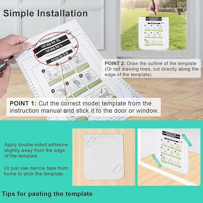 Safety Pet Door with 4 Way Lock, Weatherproof Cat Flap - Image 7