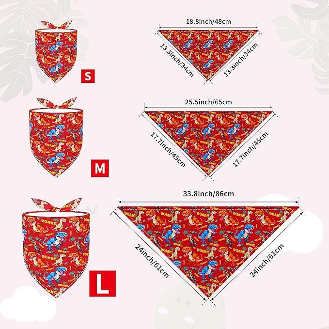 30 Pcs Dinosaurs Dog Bandanas for Small Dogs Stitch Dog Bandana Bulk Reversible - Image 2