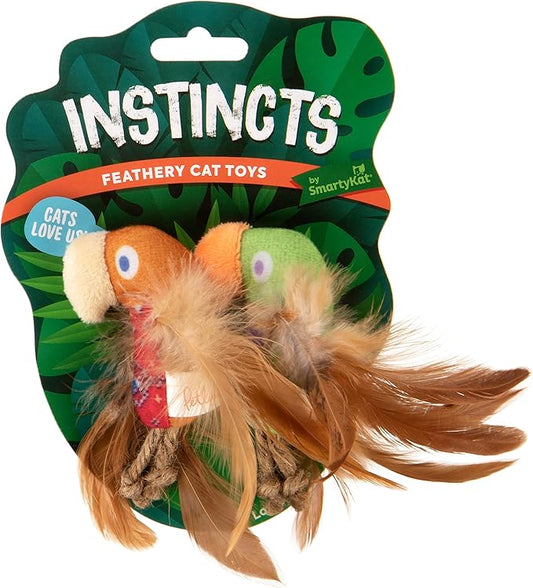 Instincts by SmartyKat 2-Pack HappyNip Love Mates Feather Birds Plush Cat Toys - Image 2