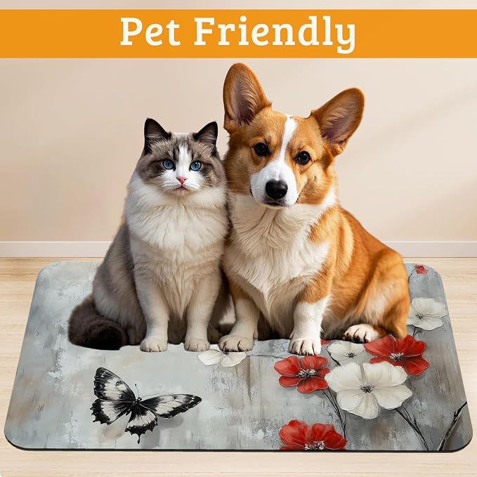 ButterflyFlowers Dog Cat Food Mat - Image 2