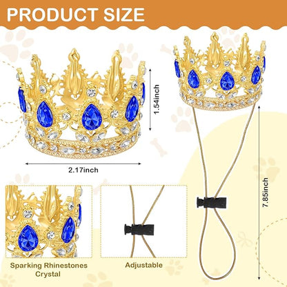 Abbylike Pet Rhinestone King Crown, Queen Crown - Image 2