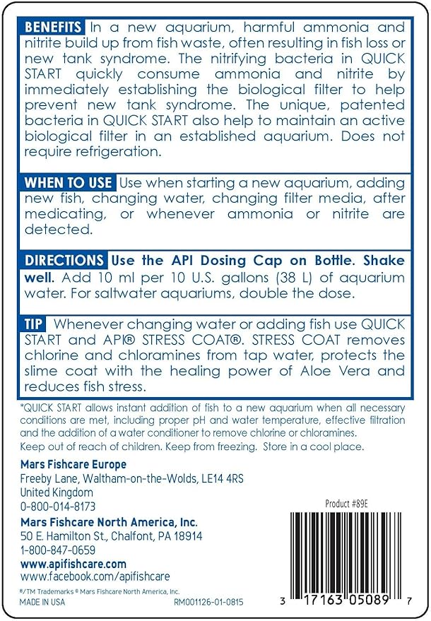 API QUICK START Freshwater and Saltwater Aquarium Nitrifying Bacteria 16-Ounce - Image 2