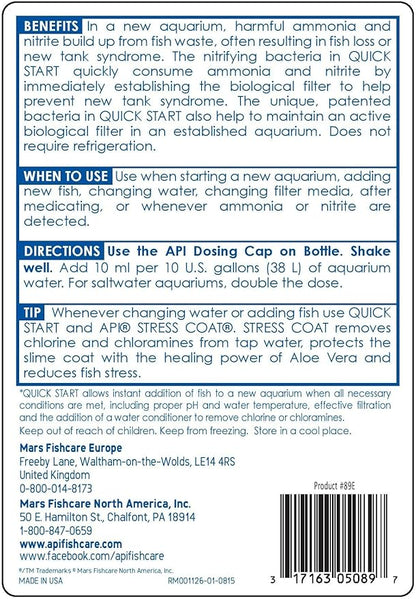 API QUICK START Freshwater and Saltwater Aquarium Nitrifying Bacteria 16-Ounce - Image 2