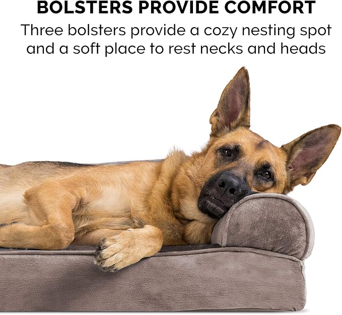 Furhaven Orthopedic Dog Bed for Medium/Small Dogs w/ Removable Bolsters & - Image 11