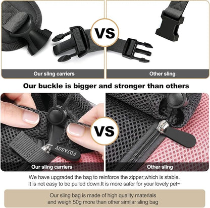 FDJASGY Pet Sling Carrier for Small Dogs Cats, Breathable Mesh Travelling Hand - Image 4