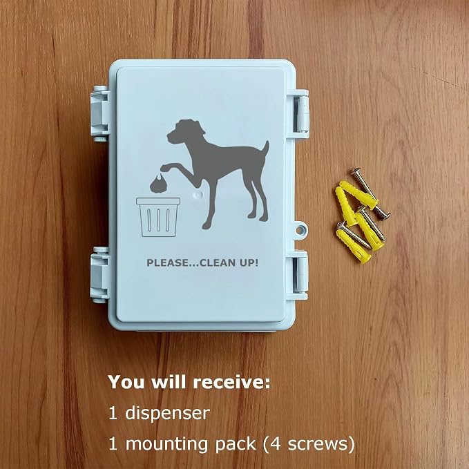 Dog Poop Bag Dispenser Wall Mounted Waterproof Outdoor Pet Waste Bags Dispenser - Image 5