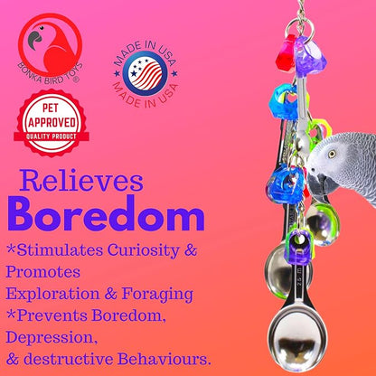 Bonka Bird Toys 1969 Spoon Delight Medium Large Parrot Bird Toy African Grey - Image 8