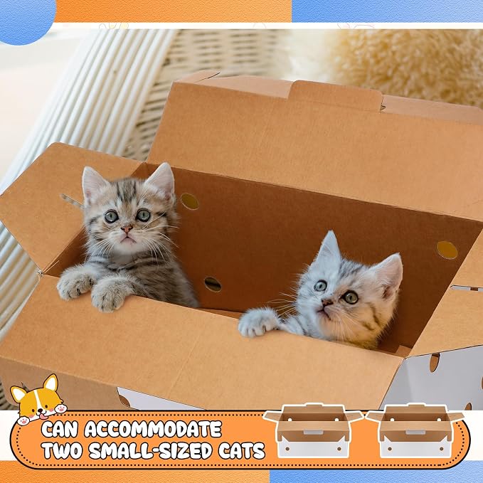6 Pack Cardboard Pet Carrier 17.5 x 8.66 x 12.2 Inches Small Animal White Puppy - Image 7