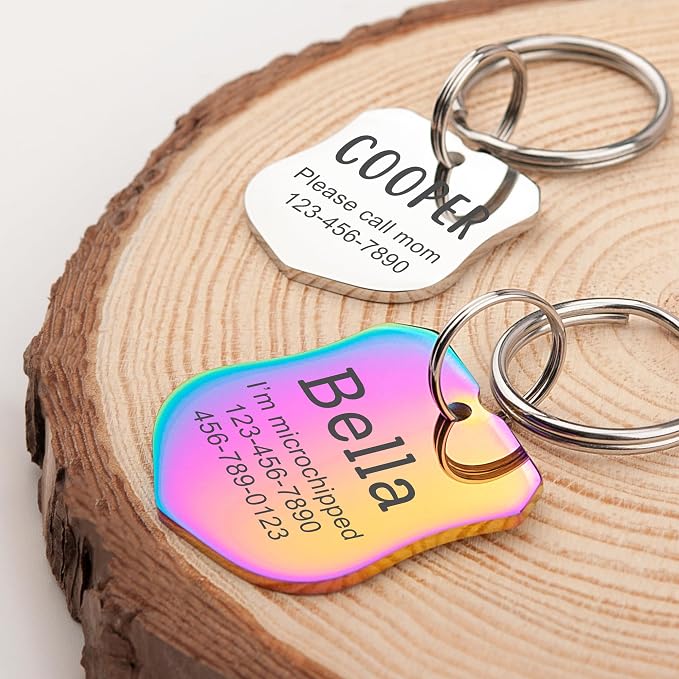 Anavia Personalized Pet ID Tags, Stainless Steel Glossy Laser Engraved Dog Cat - Image 6