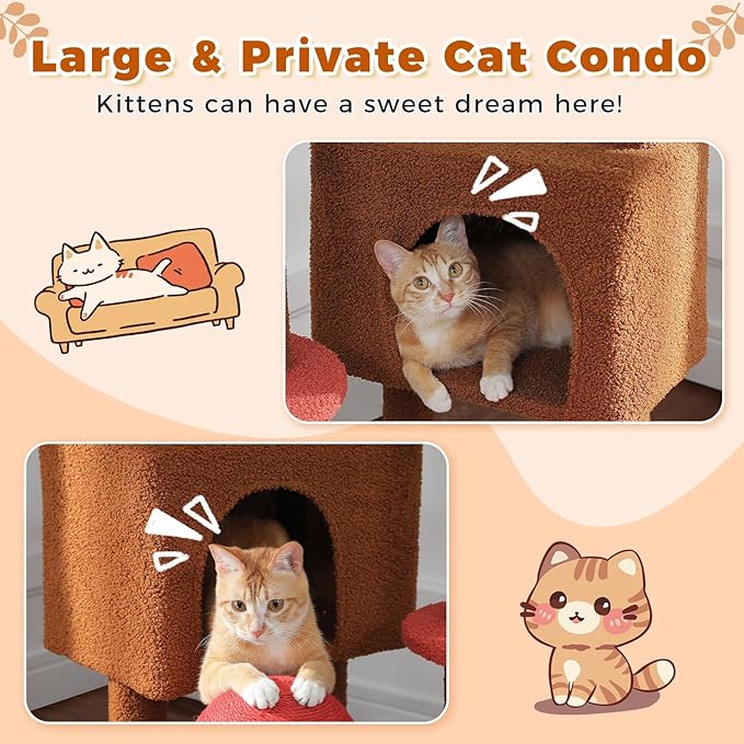 PETEPELA Floor to Ceiling Cat Tree, Adjustable 90.5''-100.4'' Cat Tower - Image 7