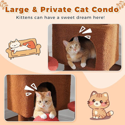 PETEPELA Floor to Ceiling Cat Tree, Adjustable 90.5''-100.4'' Cat Tower - Image 7