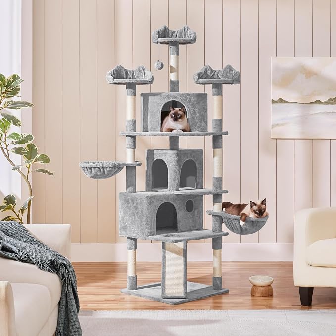 Yaheetech 76.5in Multi-Level Large Cat Tree, Big Cat Tower - Image 2