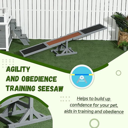 PawHut Wooden Dog Agility Seesaw - Image 6