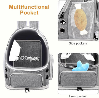 Breathable Cat Bubble Backpack Large Space Pet Carrier Backpack Expandable - Image 5