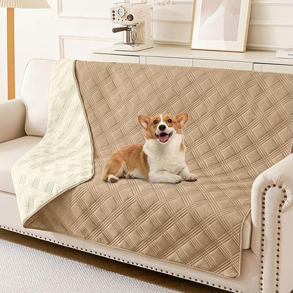 hyha Waterproof Dog Blanket, Reversible Pet Bed Blanket, Soft Sofa Couch Cover by hyha