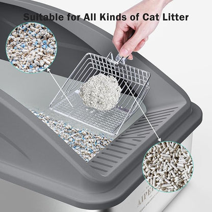 Stainless Steel Litter Box | XL Enclosed Cat Litter Boxs - Image 5