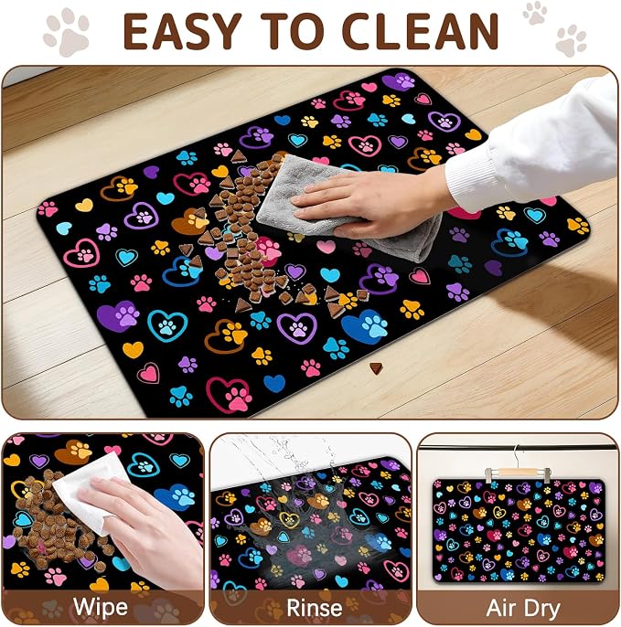 Dog Food Mat for Bowls, Absorbent Quick Dry Dog Cat Mats for Food and Water - Image 7