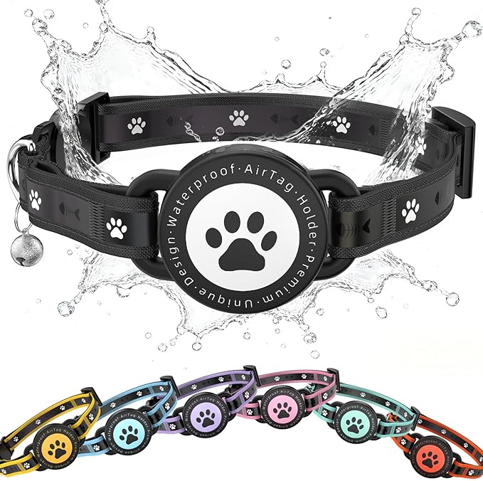 Airtag Cat Collar Breakaway, Reflective Cat Collar by Unknown