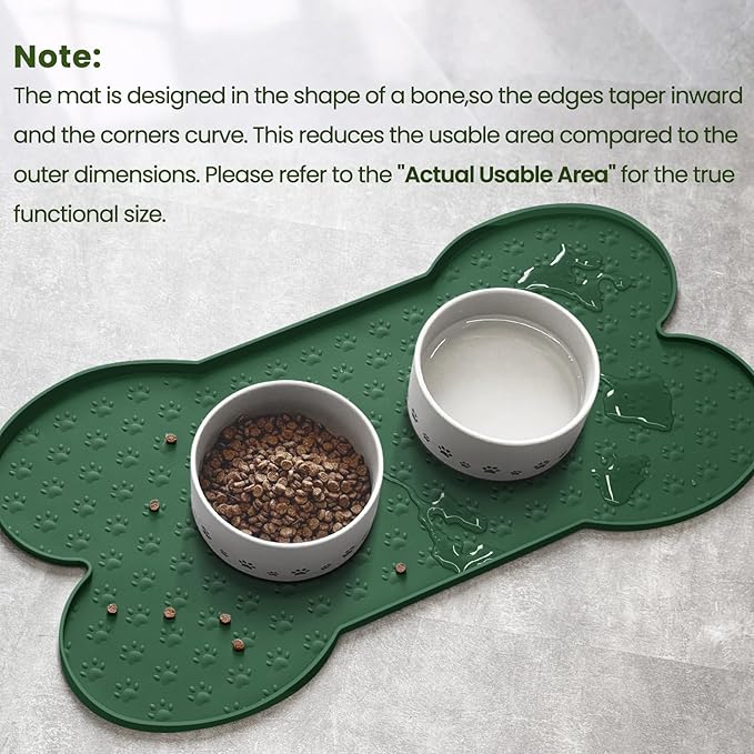 Dog Food Mat Anti-Slip Silicone Dog Bowl Mat Thicker Pet Placemat Waterproof - Image 4