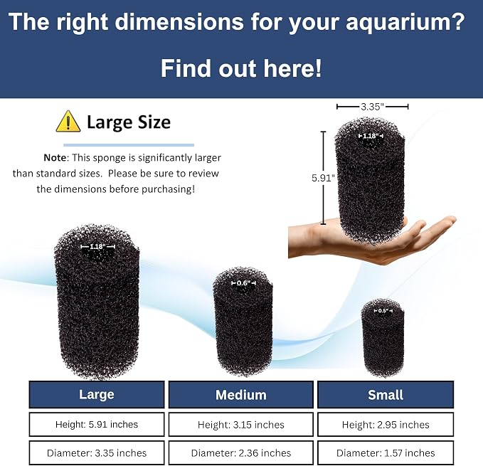 UNEAK 2-Pack Large Premium Pre Filter Sponge Aquarium Intake High-Porosity Foam - Image 2