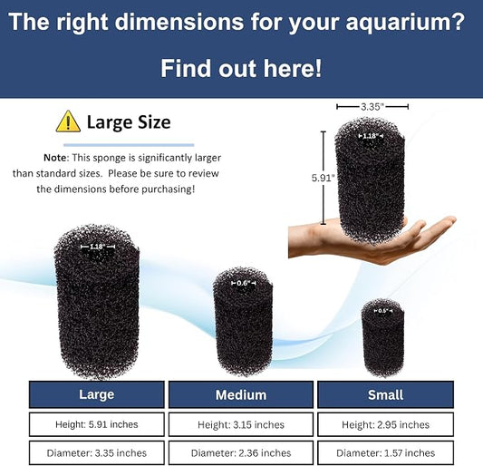 UNEAK 2-Pack Large Premium Pre Filter Sponge Aquarium Intake High-Porosity Foam - Image 2