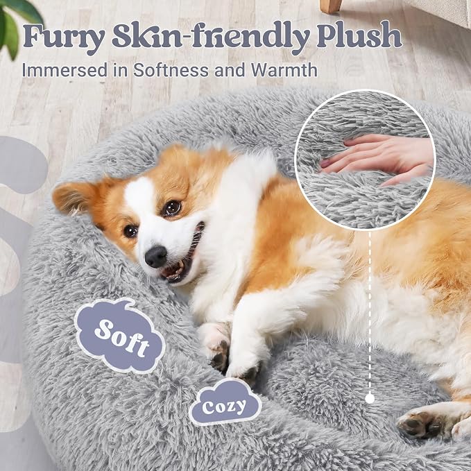 rabbitgoo Calming Dog Bed for Small Medium, 30 inches Pet Bed Machine Washable - Image 2