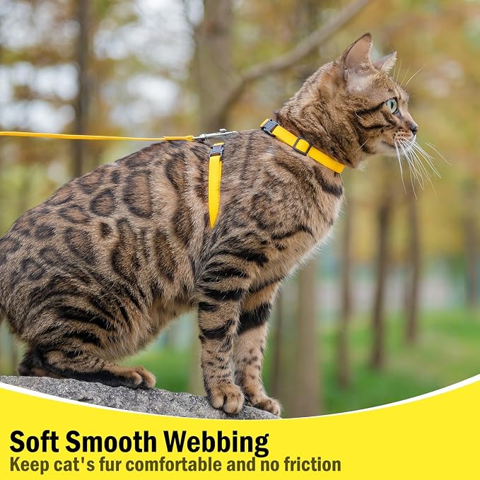 PUPTECK Adjustable Cat Harness and Leash Set Escape Proof Kitten Strap Collar - Image 7