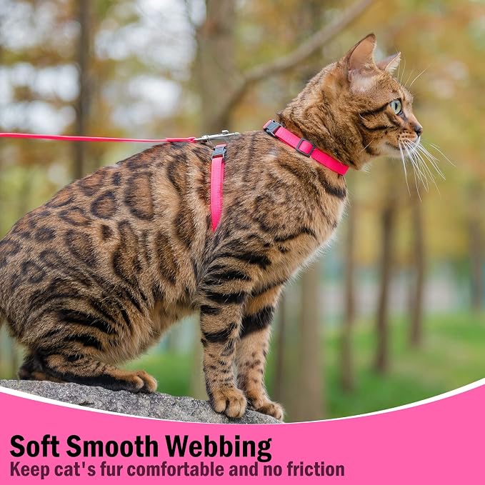 PUPTECK Adjustable Cat Harness and Leash Set Escape Proof Kitten Strap Collar - Image 7
