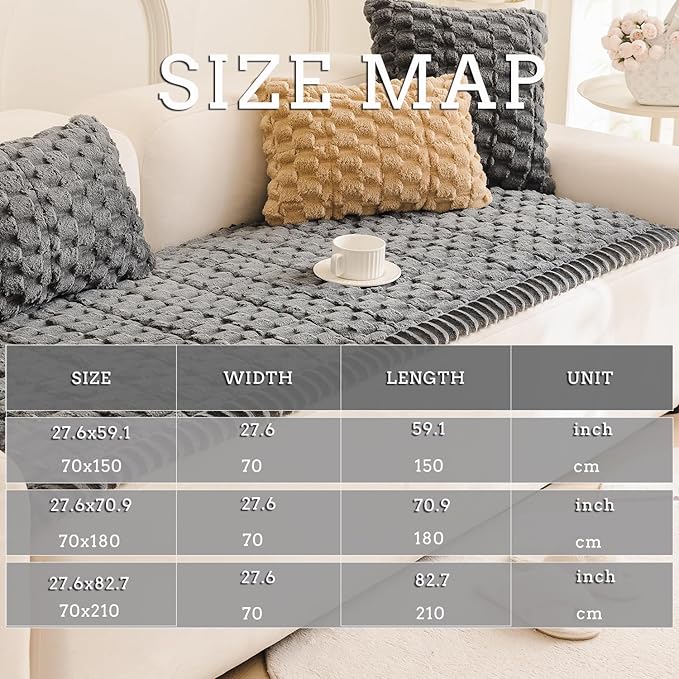 Couch Cover for Dogs Fuzzy Sofa Covers for Pet, Geometric Jacquard Coral - Image 4