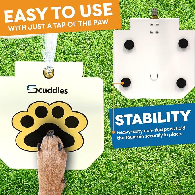 Scuddles Dog Sprinkler, Paw Activated Water Fountain, Outdoor Dog Water - Image 8