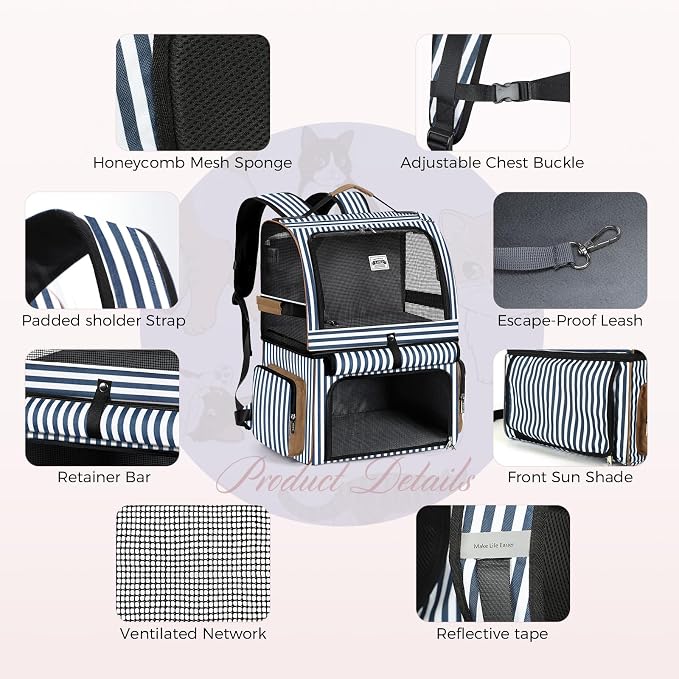 Lekebobor Double Cat Backpack Carrier - Image 7