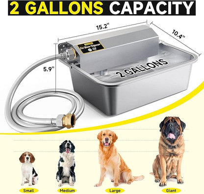 Automatic Dog Water Dispenser, 2 Gallons 304 Stainless Steel Large Dog Water - Image 3