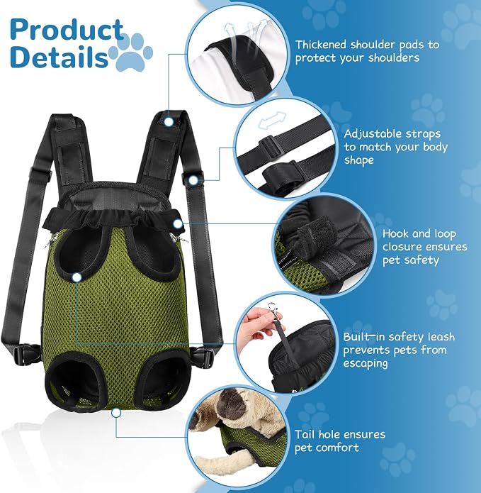 YUDODO Pet Dog Carrier Backpack Adjustable Dog Front Carrier, Legs Out Easy-Fit - Image 2