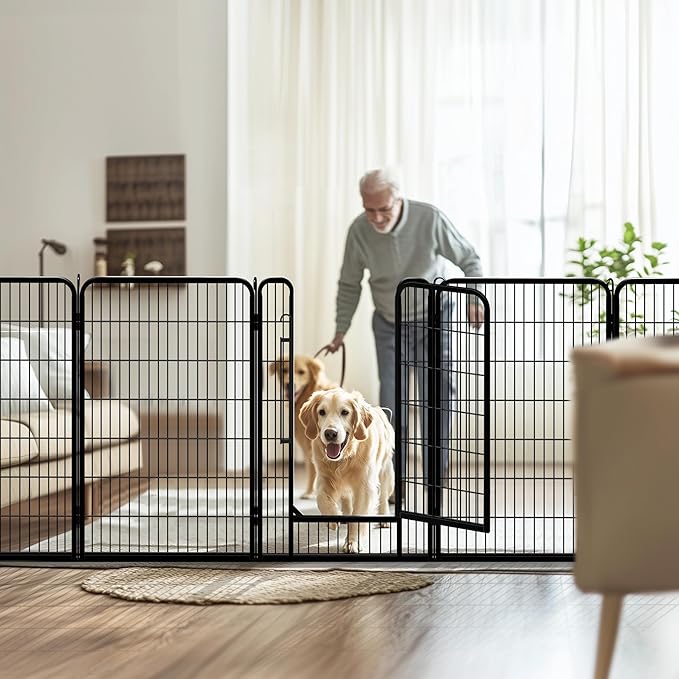 Yaheetech Dog Playpen Outdoor, 47 inch 8 Panels Dog Pen Indoor Heavy Duty Puppy - Image 3