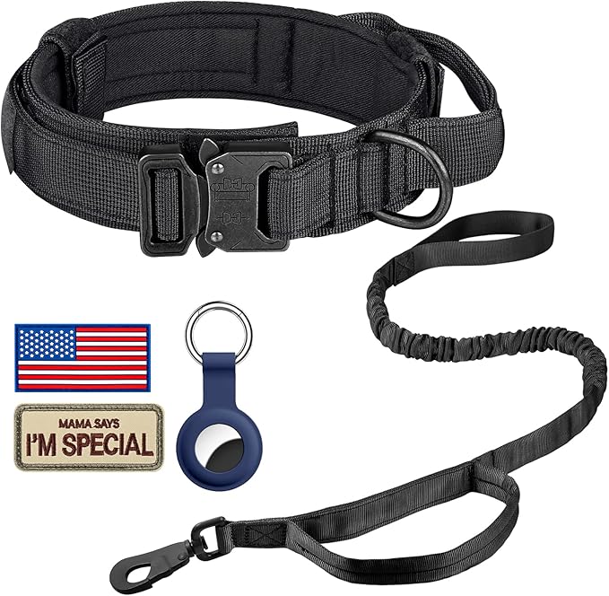 DAGANXI Tactical Dog Collar Leash Set, Adjustable Military Training Nylon Dog by DAGANXI