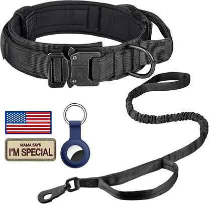 DAGANXI Tactical Dog Collar Leash Set, Adjustable Military Training Nylon Dog by DAGANXI