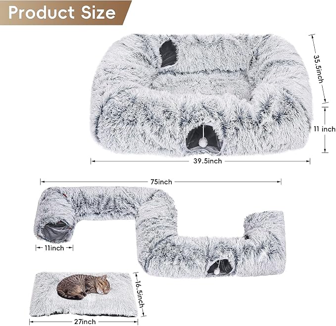 Extra Large Cat Tunnel Bed, 4 Ways Tunnels - Image 4