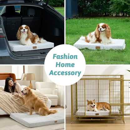 Dog Crate Bed for Medium Small Size Dogs, Rectangular Orthopedic Dog Beds - Image 6