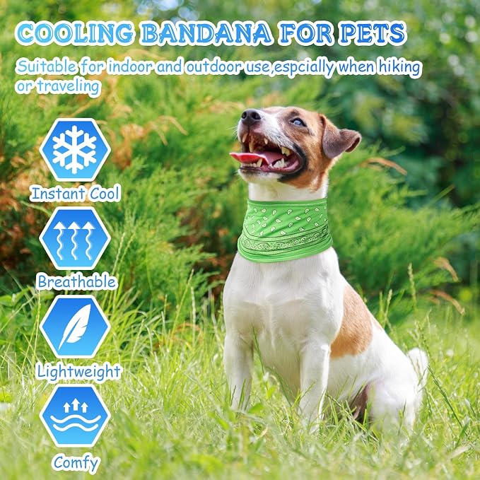 Talltalk 5 Pieces Dog Cooling Bandanas Neck Wraps Ice Scarf Pet Dog Cooling - Image 2
