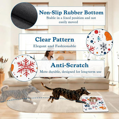 Chirstmas Snowflake Paw Pet Food Mat - Image 4