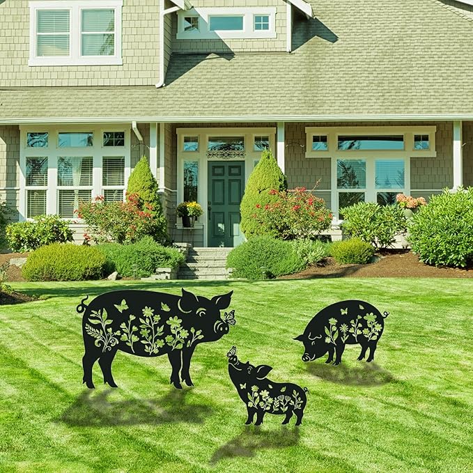 Pig Metal Garden Stakes Yard Decor, Lawn Ornaments - Image 6