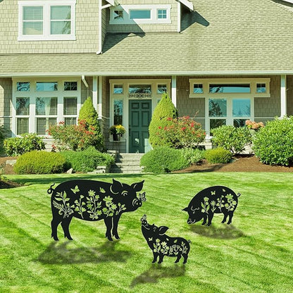 Pig Metal Garden Stakes Yard Decor, Lawn Ornaments - Image 6