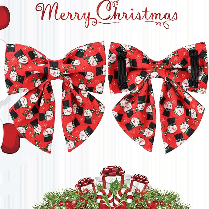 Christmas Dog Collar with Bow Tie, Christmas Collar - Image 3