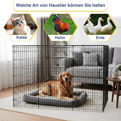 FDW 48 Inch Dog Pen 8 Panel Dog Playpen Indoor Outdoor Metal Puppy Pet Fence - Image 7