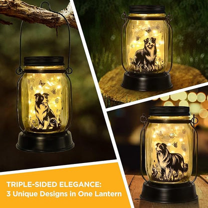 Border Collie Gifts for Women/Men Border Collie Solar Lanterns Dog Mom Birthday - Image 2