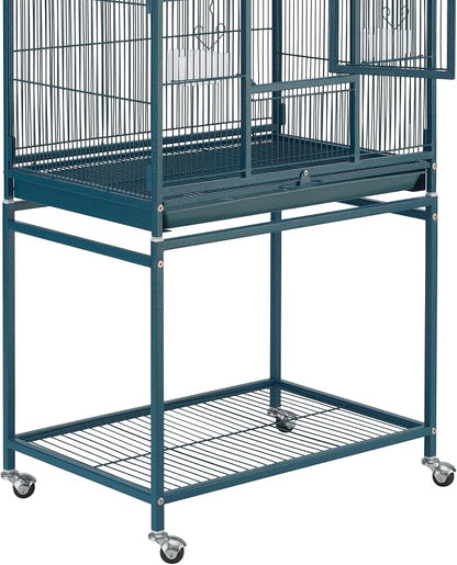 Yaheetech 54inch Metal Large Parrot Parakeet Flight Bird Cage w/Rolling Stand - Image 7